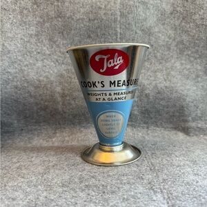 Vintage Tala Cook’s Dry Measure Tin Measuring Cup Weights Measures at a Glance